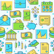 © ekazansk - Finance seamless pattern in colored line style