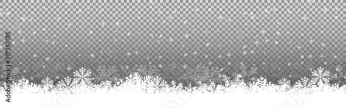 Fotografía Transparent Chritmas background snowflakes snow winter Illustration Vector eps10
