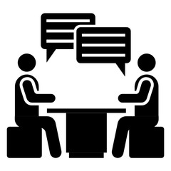 Coworkers discussion concept vector icon design