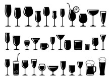 Set Of Glass For Wine, Dessert And Alcohol Beverages