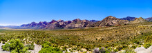 Landscape View Of White Rock Hills And Wilson Ridge Mountains From Red Rock Canyon Overlook In Red Rock Canyon National Conservation Area Near Las Vegas, Nevada