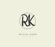 © FAAZT_Creative - R K RK Beauty vector initial logo, handwriting logo of initial signature, wedding, fashion, jewerly, boutique, floral and botanical with creative template for any company or business.