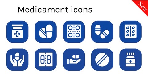 Canvas Print - medicament icon set