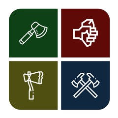 Poster - Set of chisel icons such as Axe, Axes , chisel