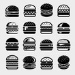 Hamburger set. Collection hamburger icons. Vector