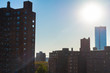 Public Housing Skyscrapers near the Williamsburg Bridge looking towards Lower Manhattan in New York City