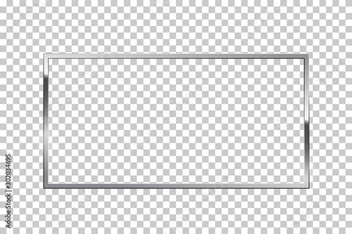 Fotomural Shiny sparkling silver rectangle on transparent background vector illustration