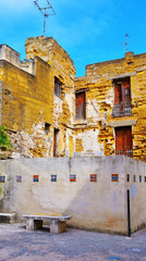 Sticker - the historic center and ceramic decorations along the path to mazara del vallo Sicily Italy