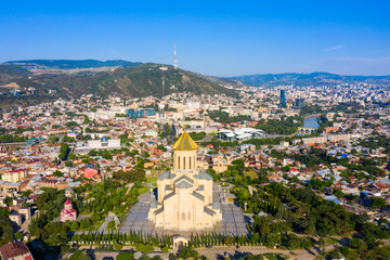 Canvas Print - Holy Trinity Cathedral of Tbilisi commonly known as Sameba, the biggest cathedral of Georgian Orthodox Church located in Tbilisi, the capital of Georgia.