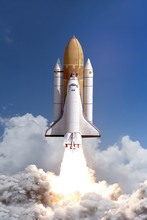 Rocket Liftoff. The Elements Of This Image Furnished By NASA.