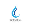 water drop vector logo concept design template