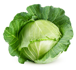 Wall Mural - cabbage isolated on white background, clipping path, full depth of field