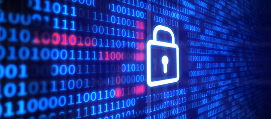 cyber security concept. binary code. internet secure.