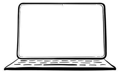 Wall Mural - laptop hand drawn vector illustration isolated on white background