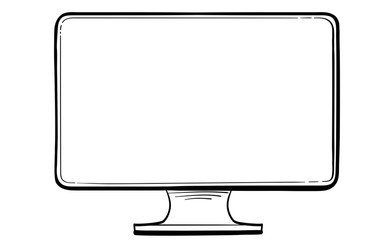 Wall Mural - hand drawn pc monitor screen vector illustration