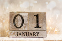 1st January Sign With Festive Background