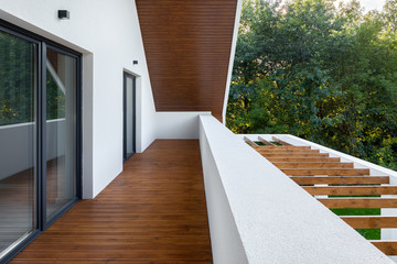 Canvas Print - House with wooden terrace