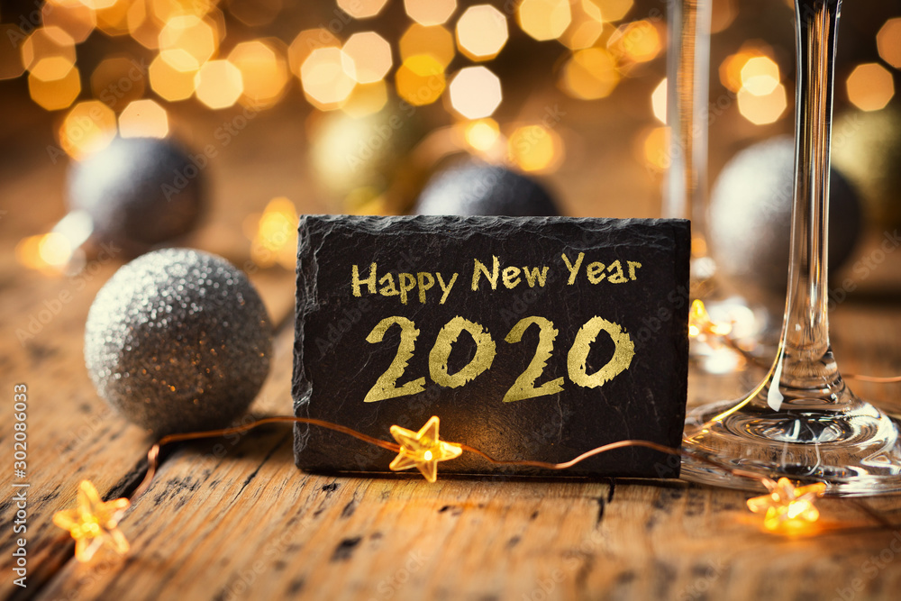 Happy New Year 2020  -  Greeting Card  -  Silvester Party - obrazy, fototapety, plakaty 