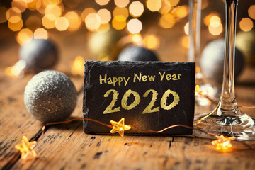 Wall Mural - happy new year 2020 - greeting card - silvester party