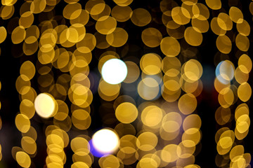 blur gold color bokeh light for background