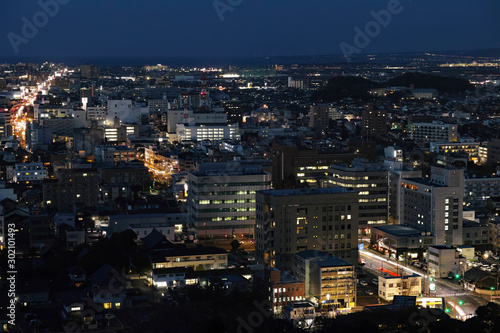 鳥取県米子城跡から見た米子市街地の夜景 Stock Photo Adobe Stock 鳥取県米子城跡から見た米子市街地の夜景 Stock Photo Adobe Stock