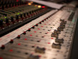 Audio mixing console in a studio