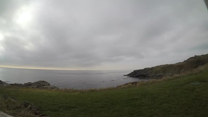 Wall Mural - Time Lapse of the coast of San Juan Island on an overcast, sunny day in late fall