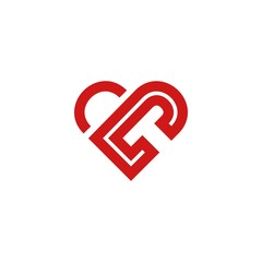 Letter C Love Outline Creative Abstract Modern Icon Logo Design Template Element Vector