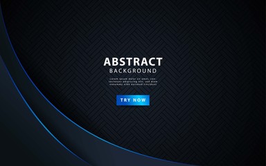 Wall Mural - modern dark abstract background with blue line. vector illustration.