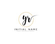 © Linda - Y R YR Initial handwriting logo vector. Hand lettering for designs.