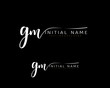 G M GM Initial handwriting logo vector. Hand lettering for designs.