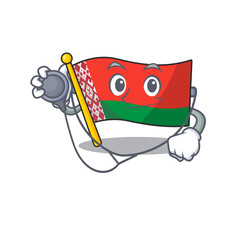 Sticker - flag belarus in the cartoon shape doctor