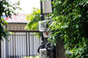 Electricity meter Fence posts for unit calculation Energy spending