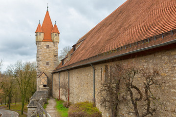 Wall Mural - Tower of the fortress wall in the city of Rothenburg ob der Tauber, Bavaria, Germany