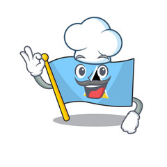 Poster - chef flag saint lucia with character shape