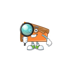 Poster - Dessert slice cake cartoon character mascot detective.