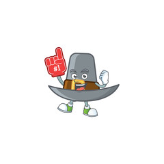 Sticker - Pilgrim hat with buckle in character foam finger