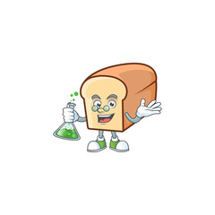 Sticker - White bread with professor cartoon character shape.