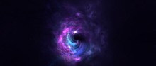 Black Hole, Science Fiction Wallpaper. Beauty Of Deep Space. Colorful Graphics For Background, Like Water Waves, Clouds, Night Sky, Universe, Galaxy, Planets, 