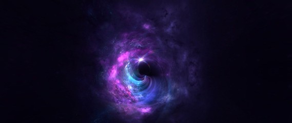 Wall Mural - black hole, science fiction wallpaper. beauty of deep space. colorful graphics for background, like 