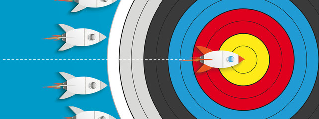 Wall Mural - Rockets Target First Startup Blue Header