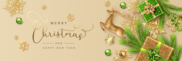 christmas and new year banner