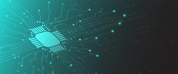 High tech technology geometric and connection system background.