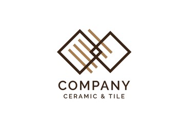 Wall Mural - Geometric ceramics and tile floor industry logo design vector graphic
