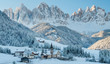 © Anastasia Gubinskaya - The small village in Dolomites mountains in winter.