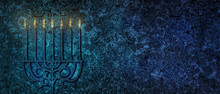 Jewish Holiday. Menorah With Bleu Background. Jewish Holiday Hanukkah. Illustration.