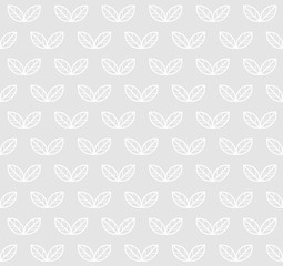 Wall Mural - Leaves seamless pattern. Vector light monochrome minimal background. For scandinavian wallpapers, textile design