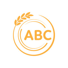  Logo Design Concept with Wheat Icon Illustration