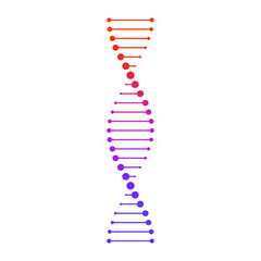 Vector illustration of a DNA chain in the form of a spiral. The concept of medicine. 