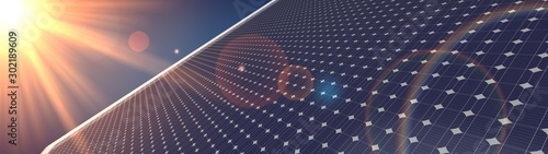 Cuadros en Lienzo photovoltaic renewable background solar panel 3d